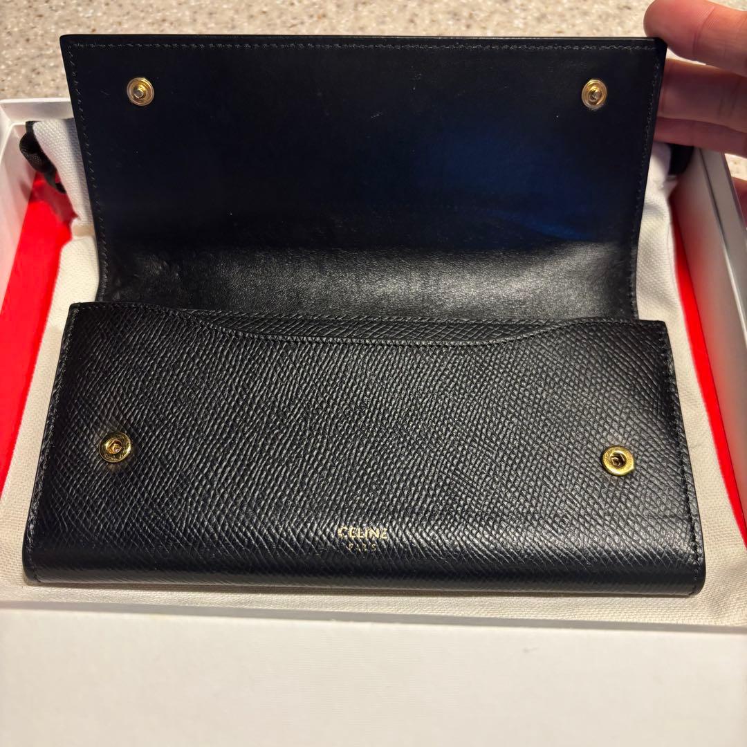 CÉLINE ブラック レザー 長財布 箱付き