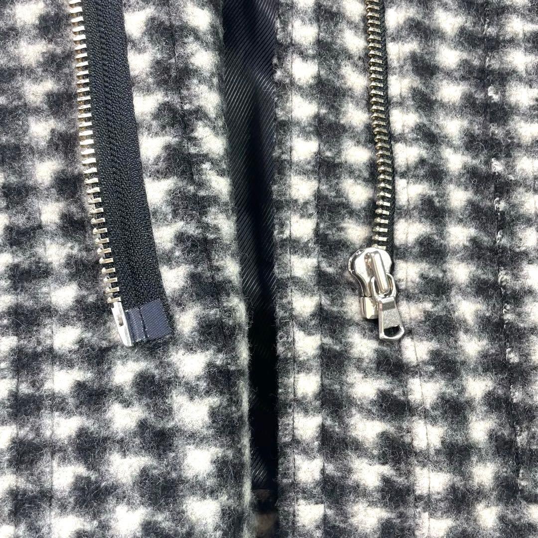 ADAM ET ROPE スタンドカラー コート ウール混 千鳥格子 フリー