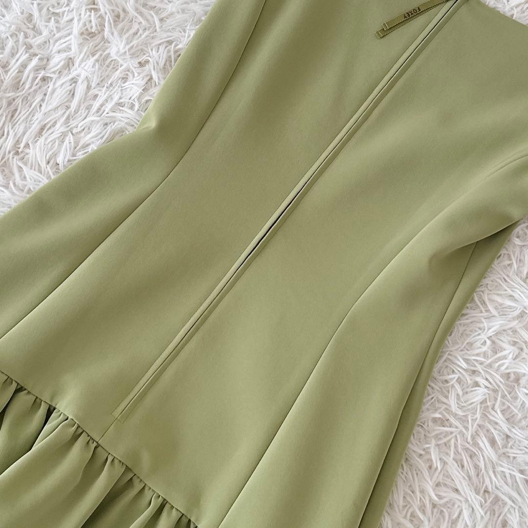 未使用級 フォクシー✨ギャザーフレアワンピース フレンチスリーブ 不織布カバー付