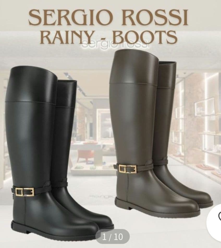 sergio rossi ブラック ロングブーツ セルジオロッシ レインブーツ