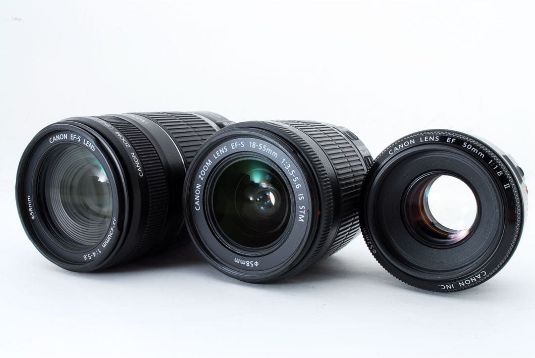 【キャノン】canon kiss x 9i標準&望遠&単焦点トリプルレンズセット