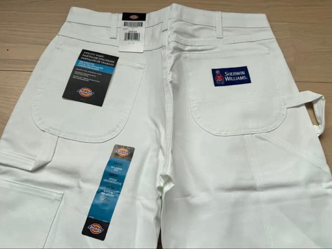 ⑤Sherwin-Williams ホワイトカーゴパンツ　34✖️34 新品
