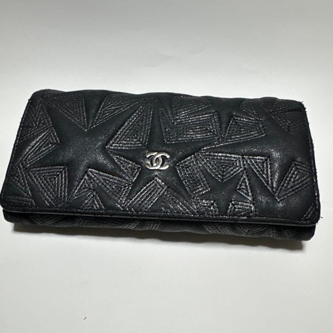 希少レアCHANEL シャネル スターエンボス 長財布 ラムスキン