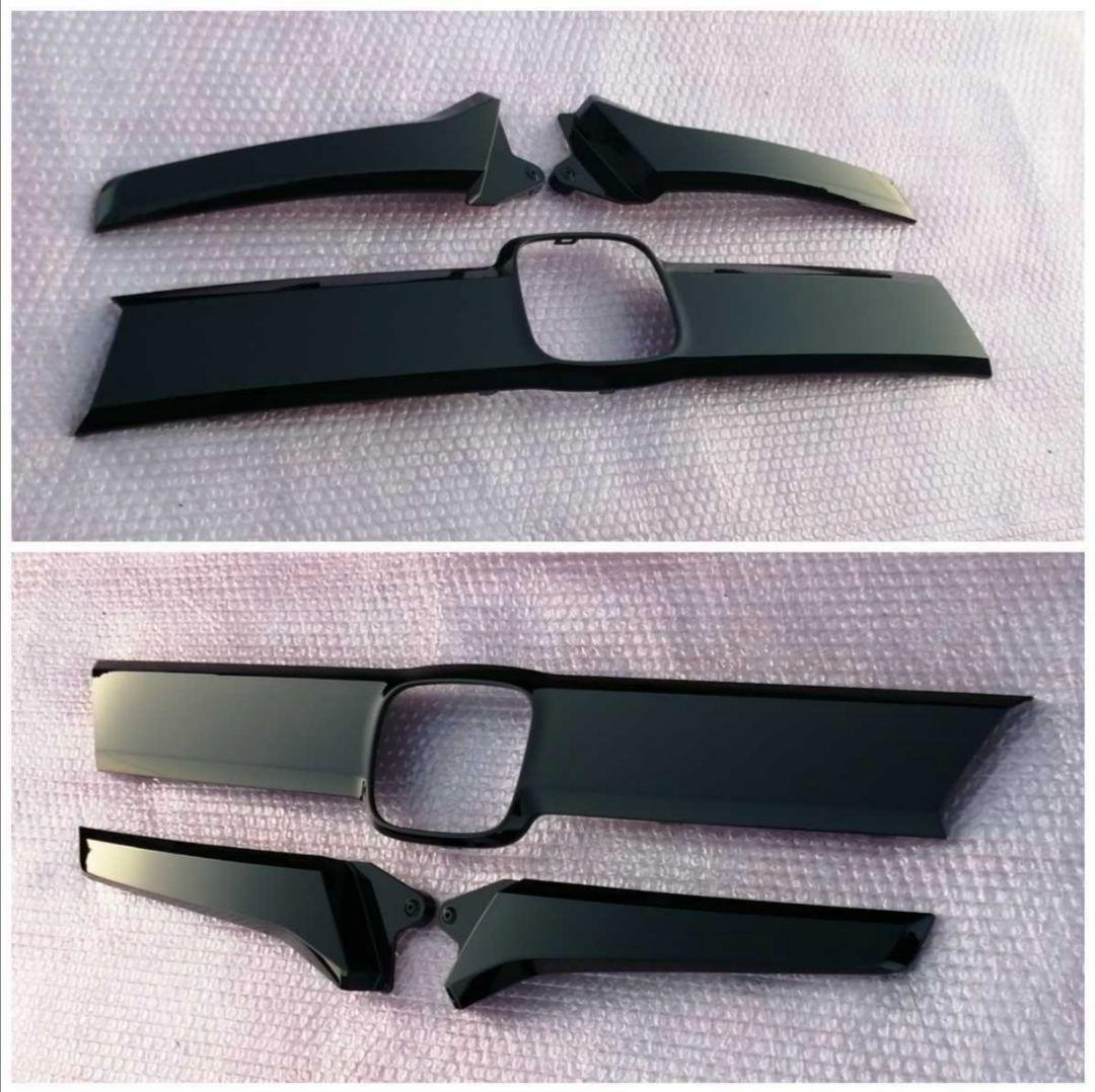 N-BOX JF3／JF4 カスタム 艶ありブラック グリル パネル 3Pセット