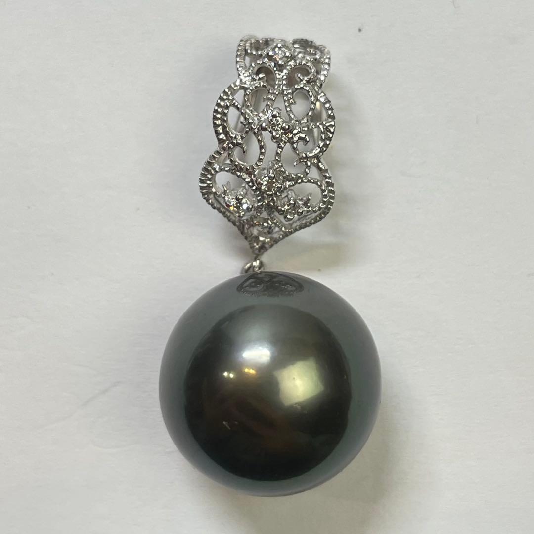 k18WG 本真珠　ネックレストップ　アクセサリー　レディース　チャーム