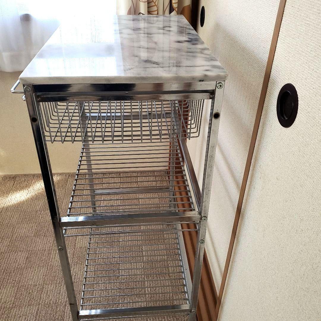 アスプルンド マーブルトップトローリー L キッチンワゴン キャスター付き