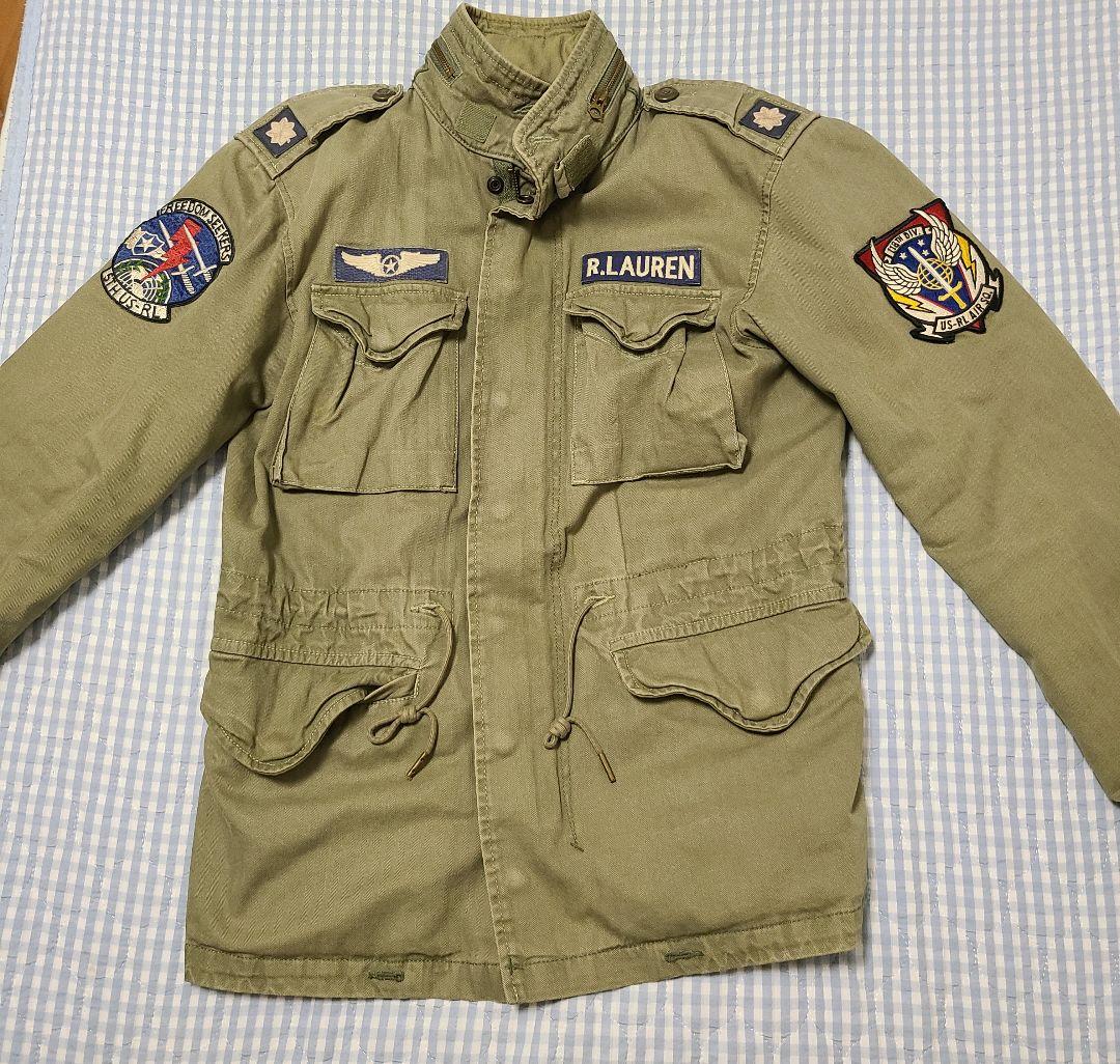 希少XS 名作 ポロ ラルフローレンM-65 フィールドジャケット ワッペン加工