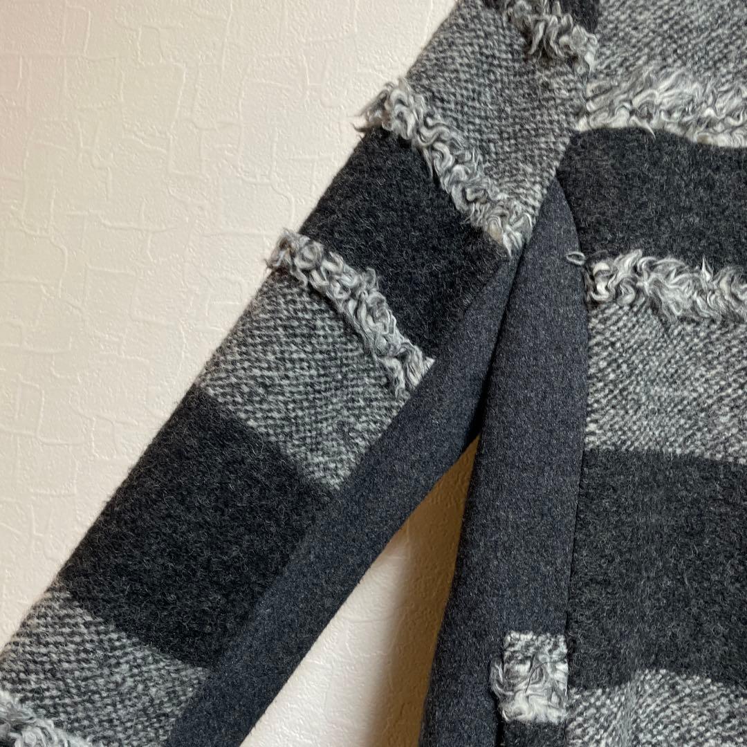 KEIKO KISI by NOSH フリンジボーダーツイードハーフコート