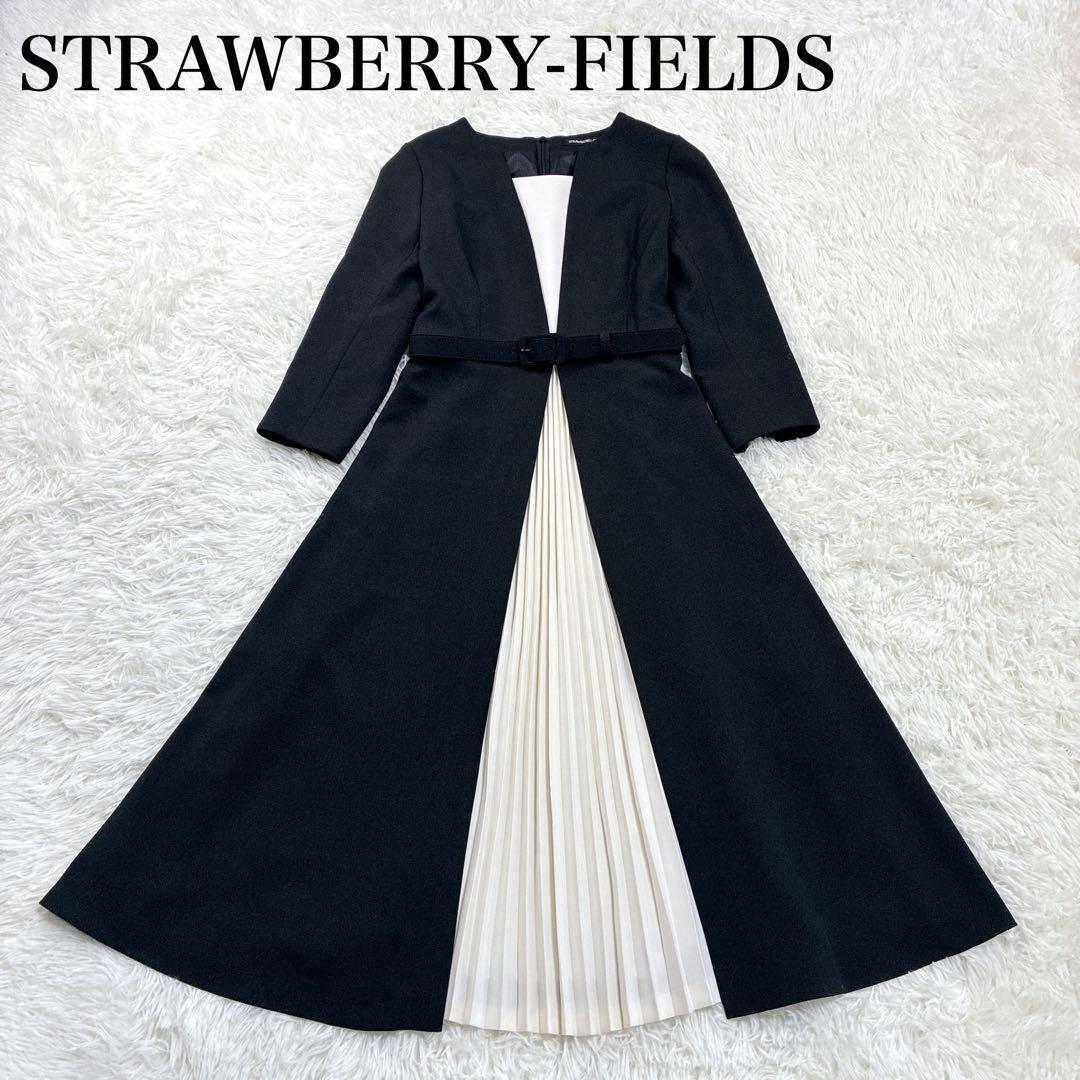 【未使用級】 ストロベリーフィールズ センタープリーツ ロング ワンピース 黒