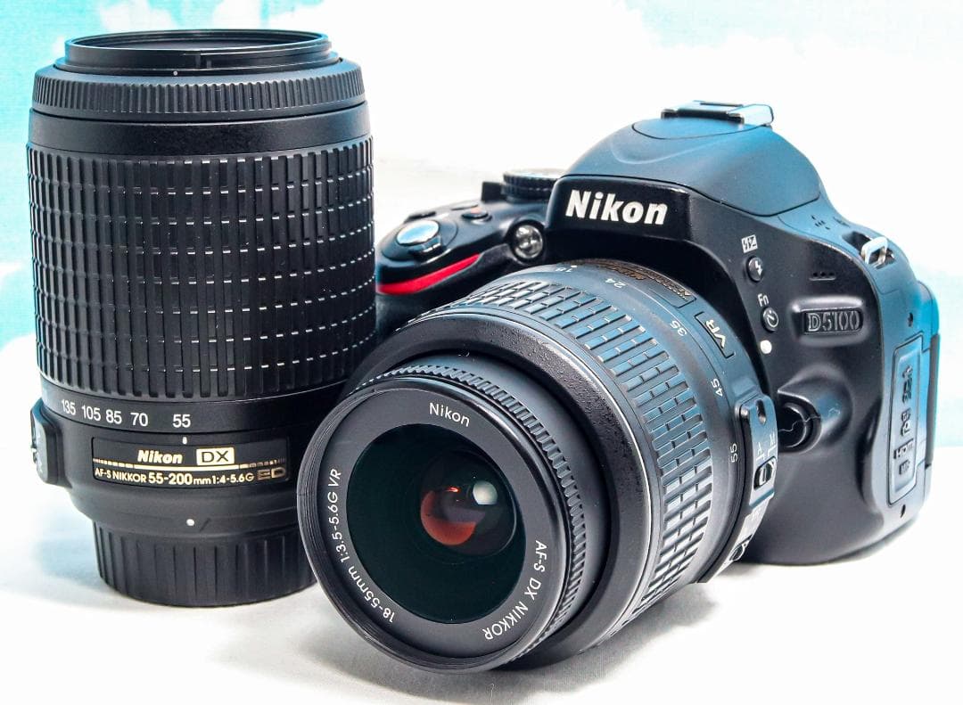 ニコン Nikon D5100⭐️スマホ転送⭐️届いてすぐ使える⭐️ダブルレンズ