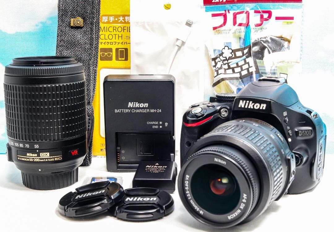 ニコン Nikon D5100⭐️スマホ転送⭐️届いてすぐ使える⭐️ダブルレンズ