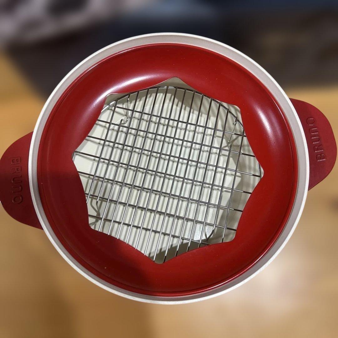 BRUNO ホットプレート ネイビー グリルポット　レッド　セット品