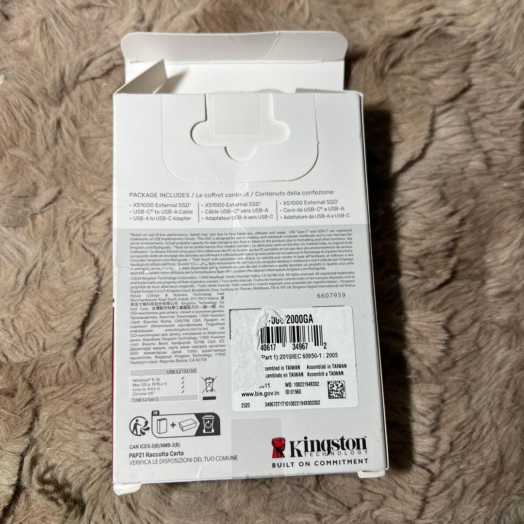 Kingston 外付け SSD 2000GB 2TB USB3.2 Gen2