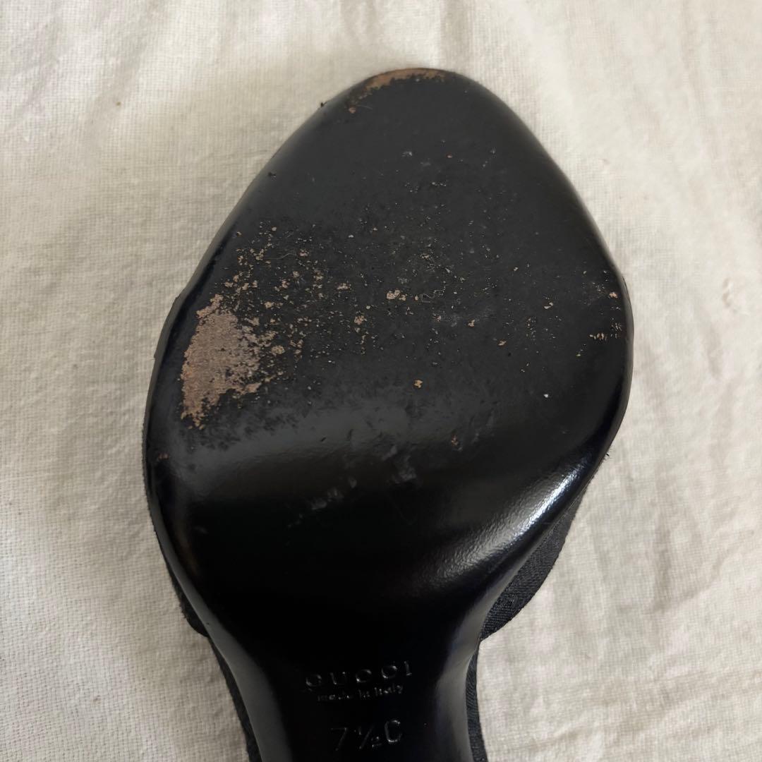 GUCCI ミュール 黒 37.5 24.5相当　グッチ サンダル ホースビット