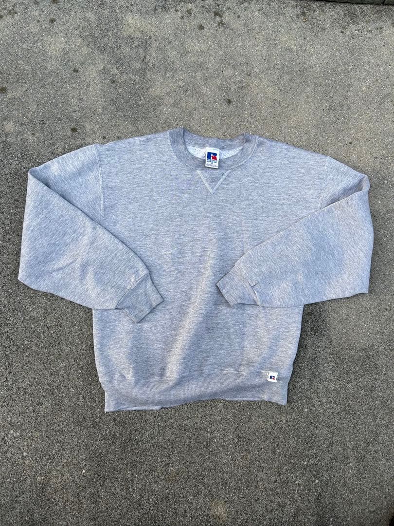 90s Russell 前V USA製スウェットグレー　ヴィンテージ　無地