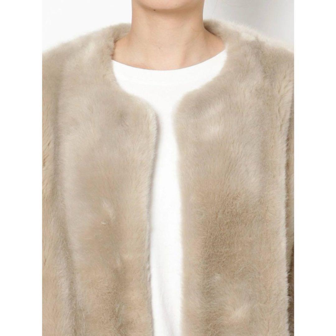 Ungrid / アングリッド / フェイクファーコート ライトグレー