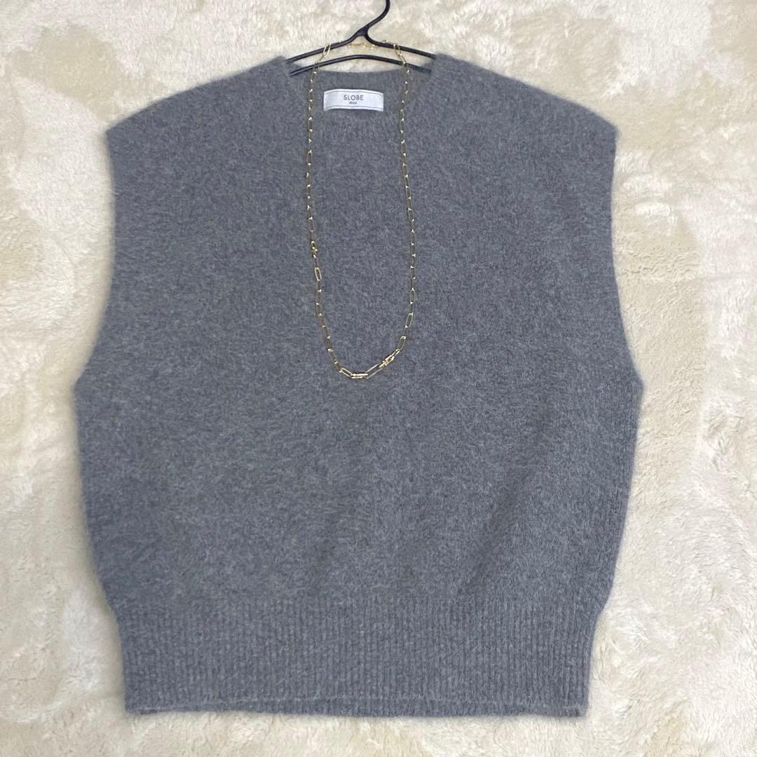 【美品】 SLOBE IENA ふんわり フォックス アルパカ ニットベスト
