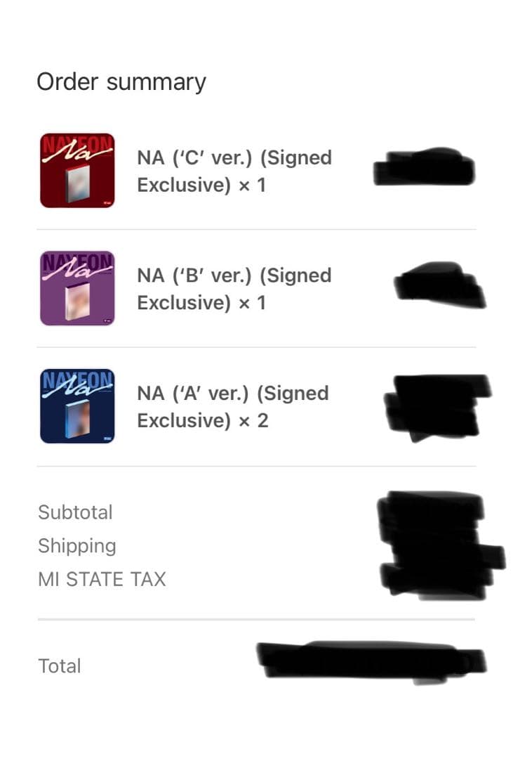 TWICE ナヨン 直筆 サイン Na アメリカ限定