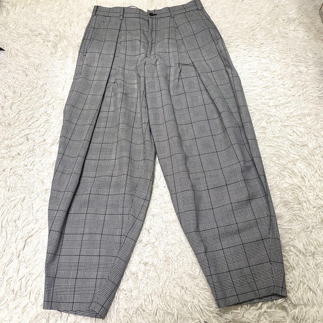 AD2021 コムデギャルソン オムプリュス グレンチェックワイドパンツ XS