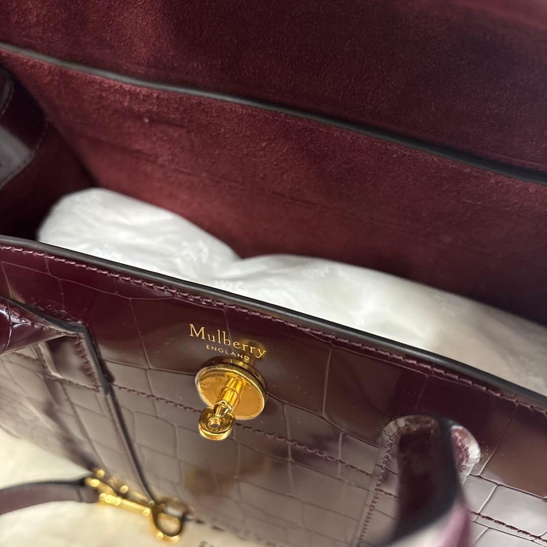 Mulberry バーガンディ ハンドバッグ　ベイズウォーター サッチェル