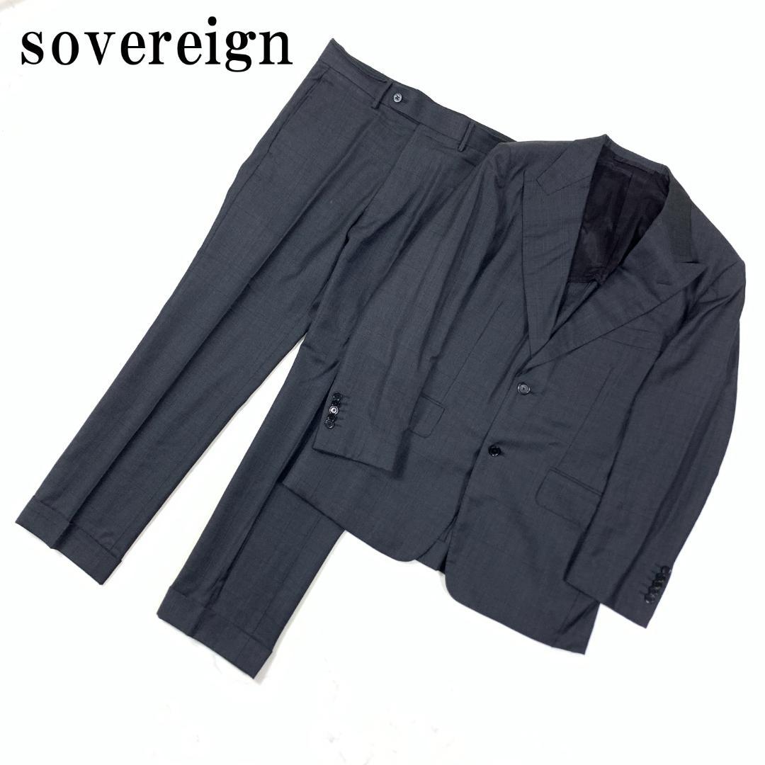 LA9494 ソブリン パンツスーツ グレー ウール100％ 48