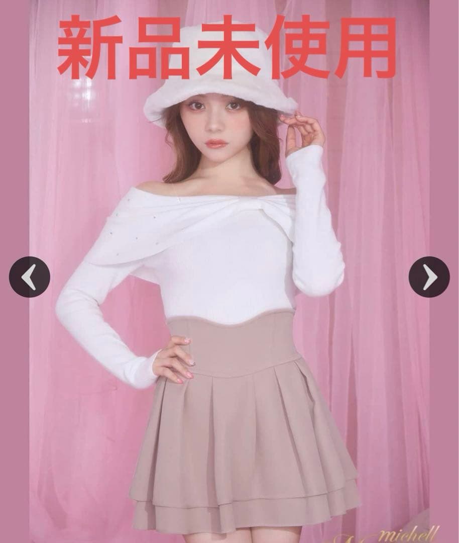 新品未使用　ミシェルマカロン　ミニスカート　くすみピンクMサイズ