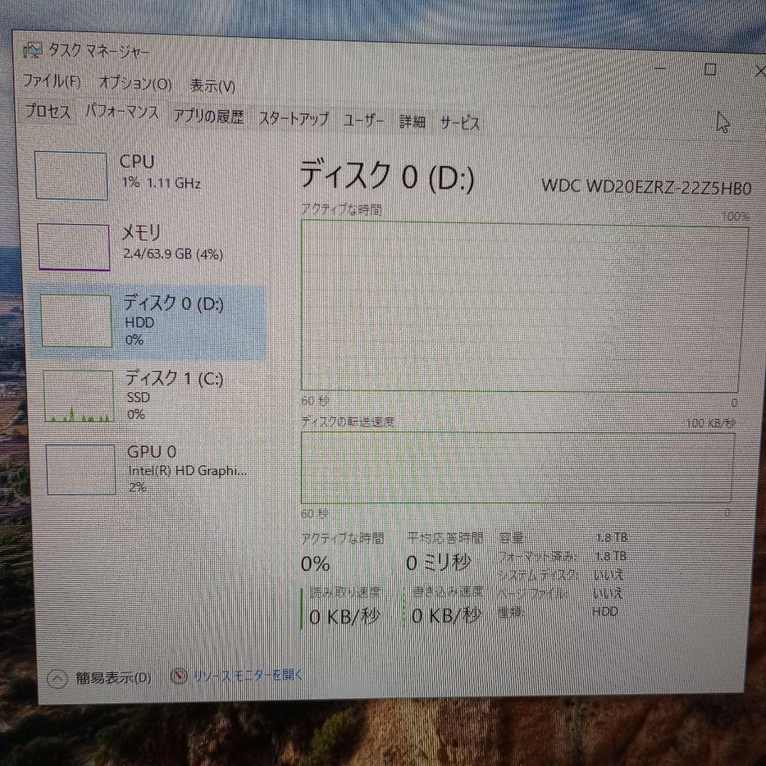 Intel Core i7-6700 デスクトップPC 64GB SSD 1T