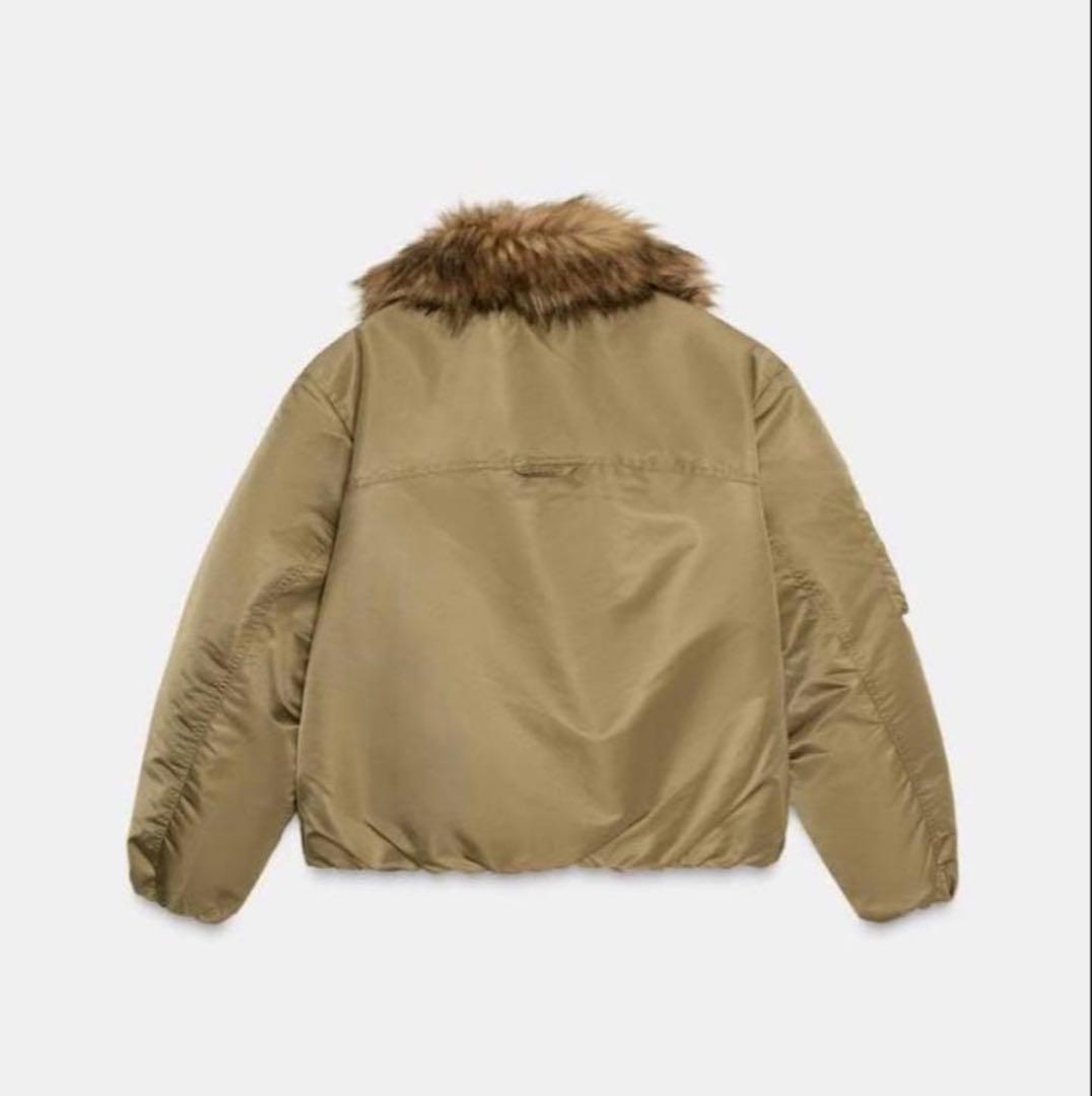 ZARA フェイクファー襟 ボンバージャケット ZW COLLECTION M