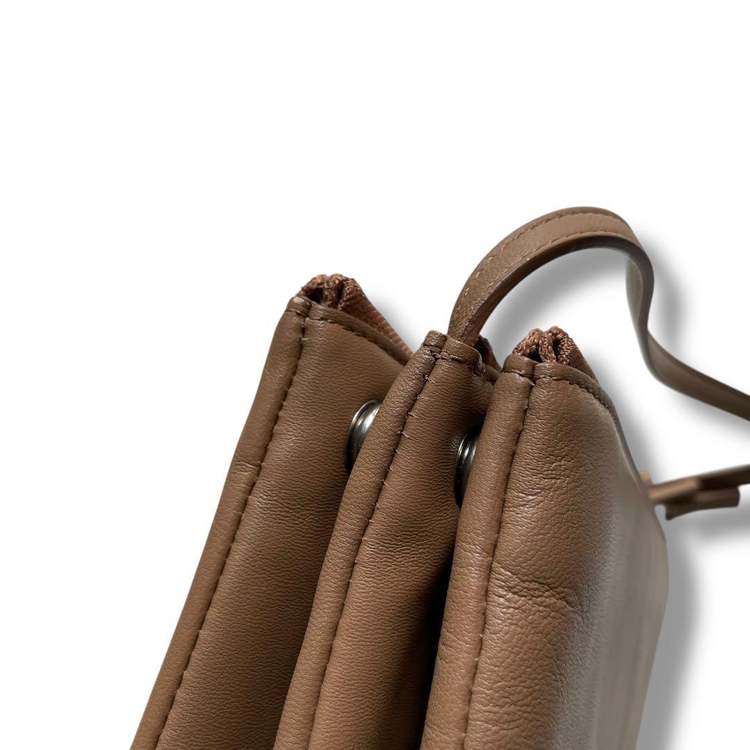 1度使用美品 CELINE セリーヌ ラムスキン キャメル トリコ バッグ