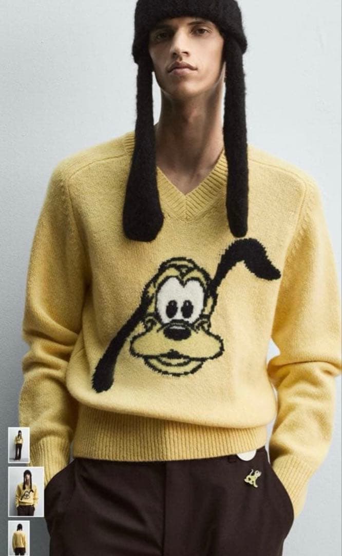 美品HARRYLAMBERT FOR ZARA×DISNEY プルートニットM