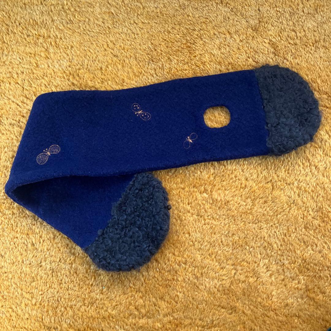 ミナペルホネン　マフラー　ネイビー　新品