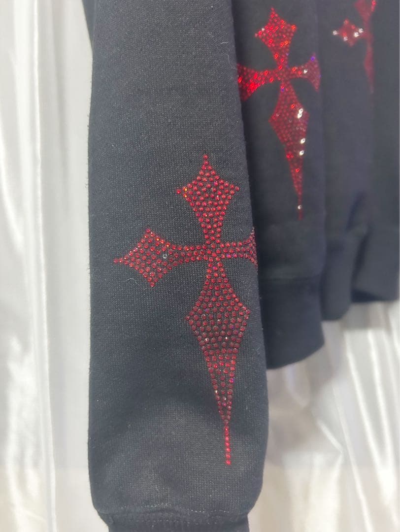 REFLEM レフレム ラインストーン ジップアップパーカー レッド 赤