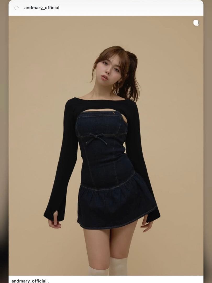 2/3店舗購入 andmary Bonnie denim mini dress
