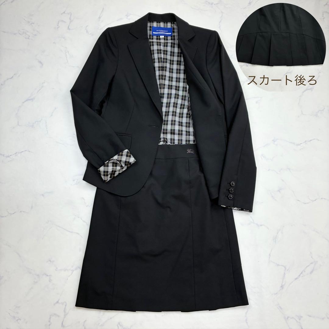美品✨バーバリーブルーレーベル スカートスーツ　セットアップ　裏地チェック　36