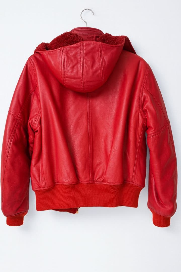 PINK HOUSE　革ジャン フード付き PHロゴ レディース