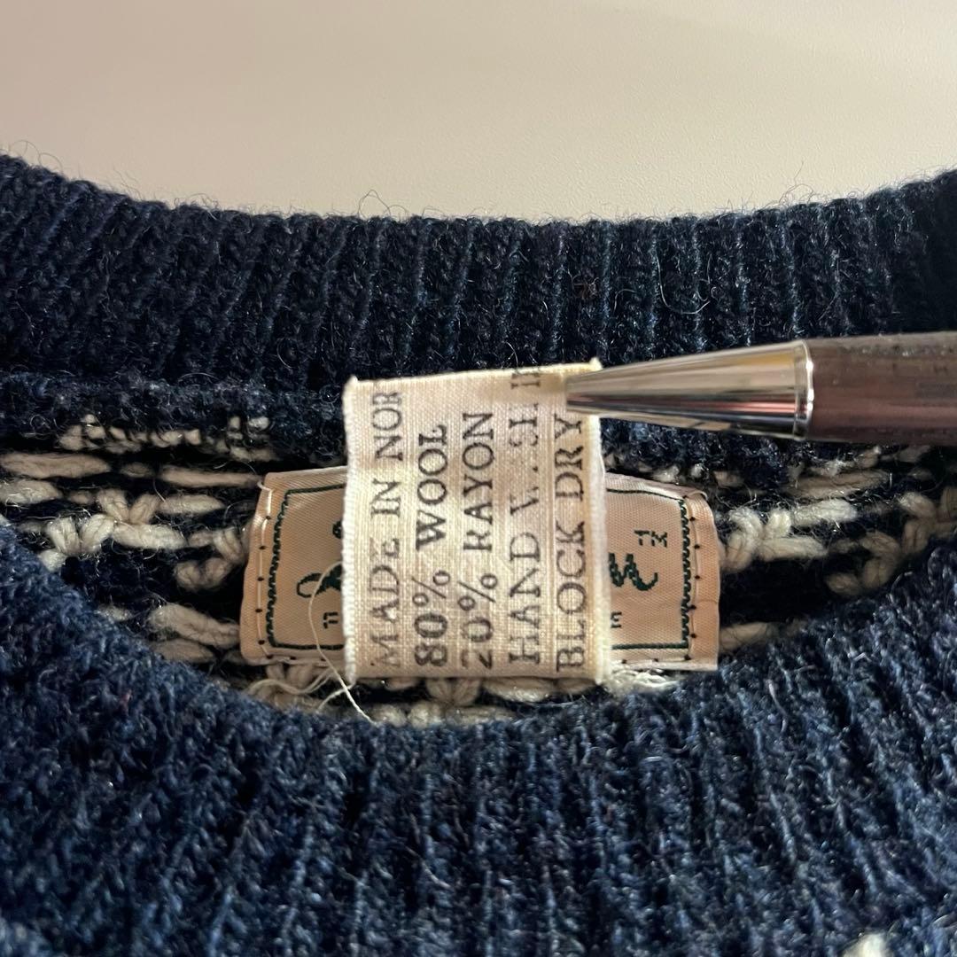 60's L.L.Bean 筆記体タグ バーズアイ柄 ウールニットセーター