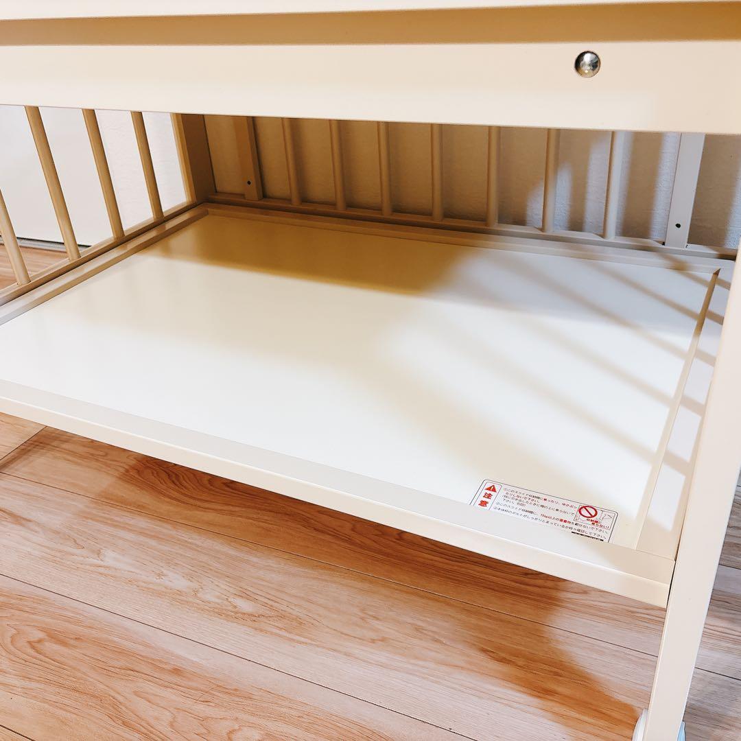 ✨送料無料✨ キンタロー ミニ アン ホワイト ミニ ベビーベッド 下段収納付き