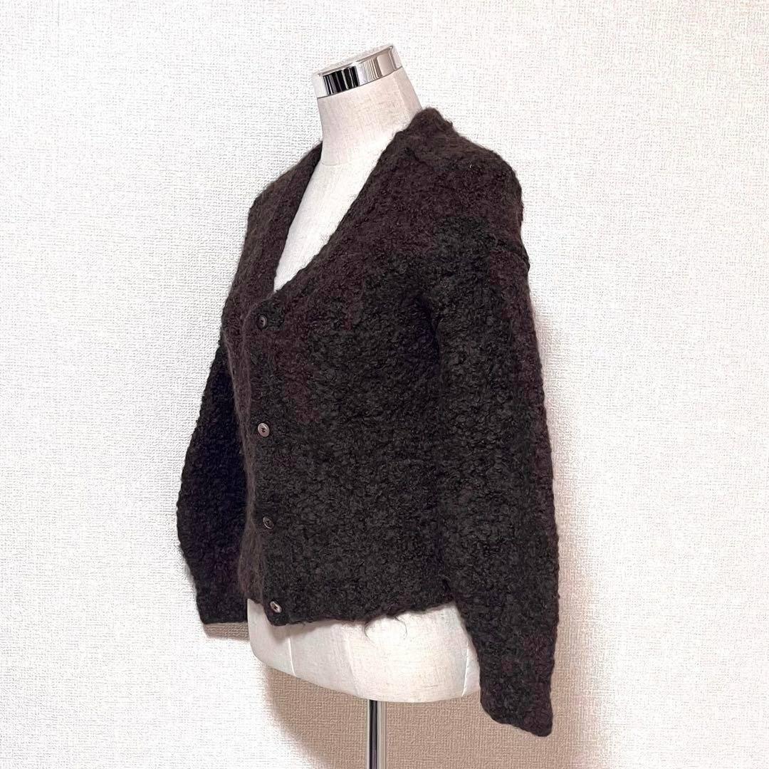 【美品】ドゥロワー　ブークレ カーディガン　ウール&アルパカ　もこもこ ニット