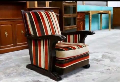 ～5/11最終お値下げ☘️モリシゲ ヴィンテージストライプチェア 一人掛け