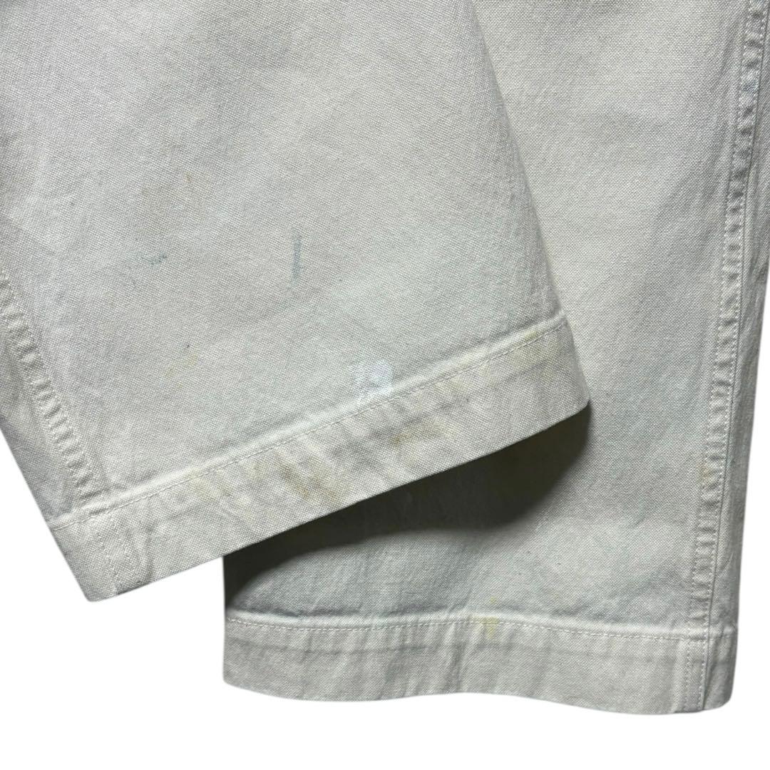 DANTON ベイカーパンツ 白 ライトキャンバス ペイント ペンキ 一点物