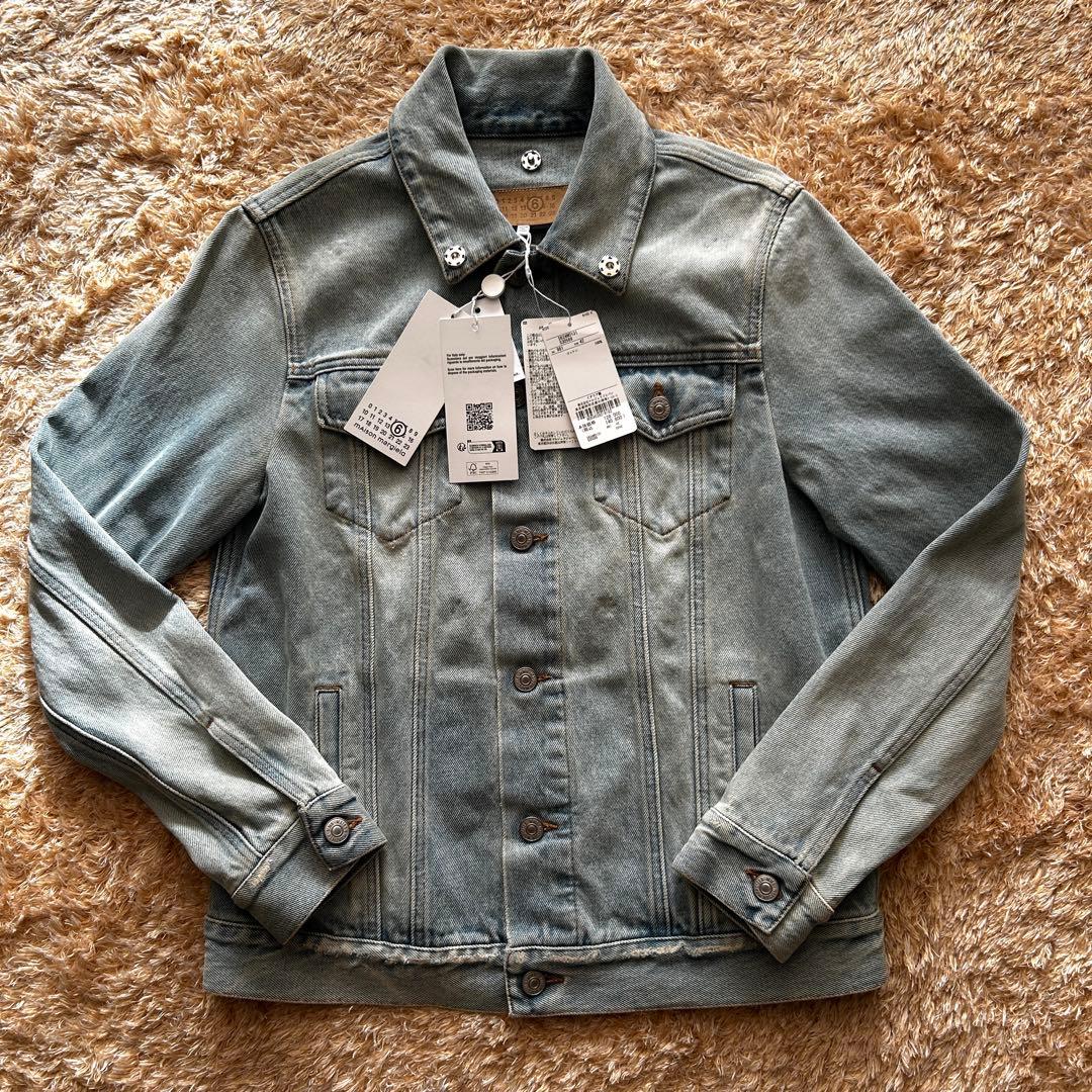 未使用品✨ MM6メゾンマルジェラ デニムジャケット ブルー ダメージ加工