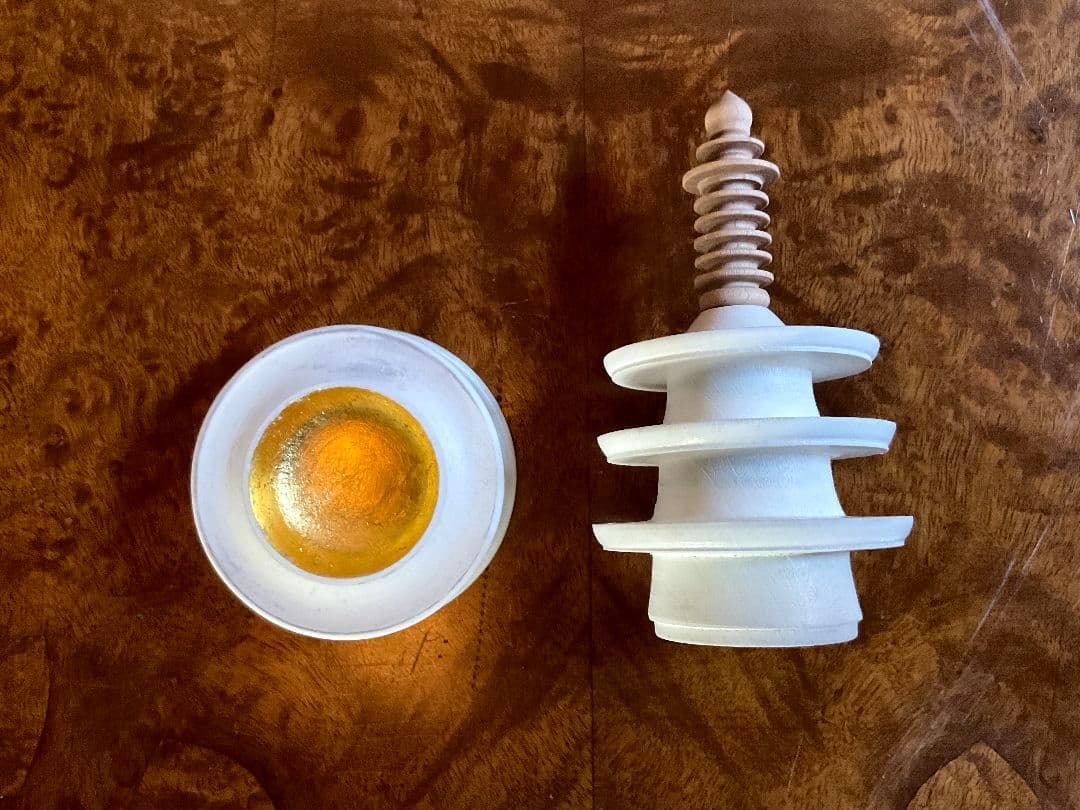 法隆寺古材台　昭和百萬塔　香合　杉村和作　『栄春』　法隆寺大野可圓書付箱　共箱