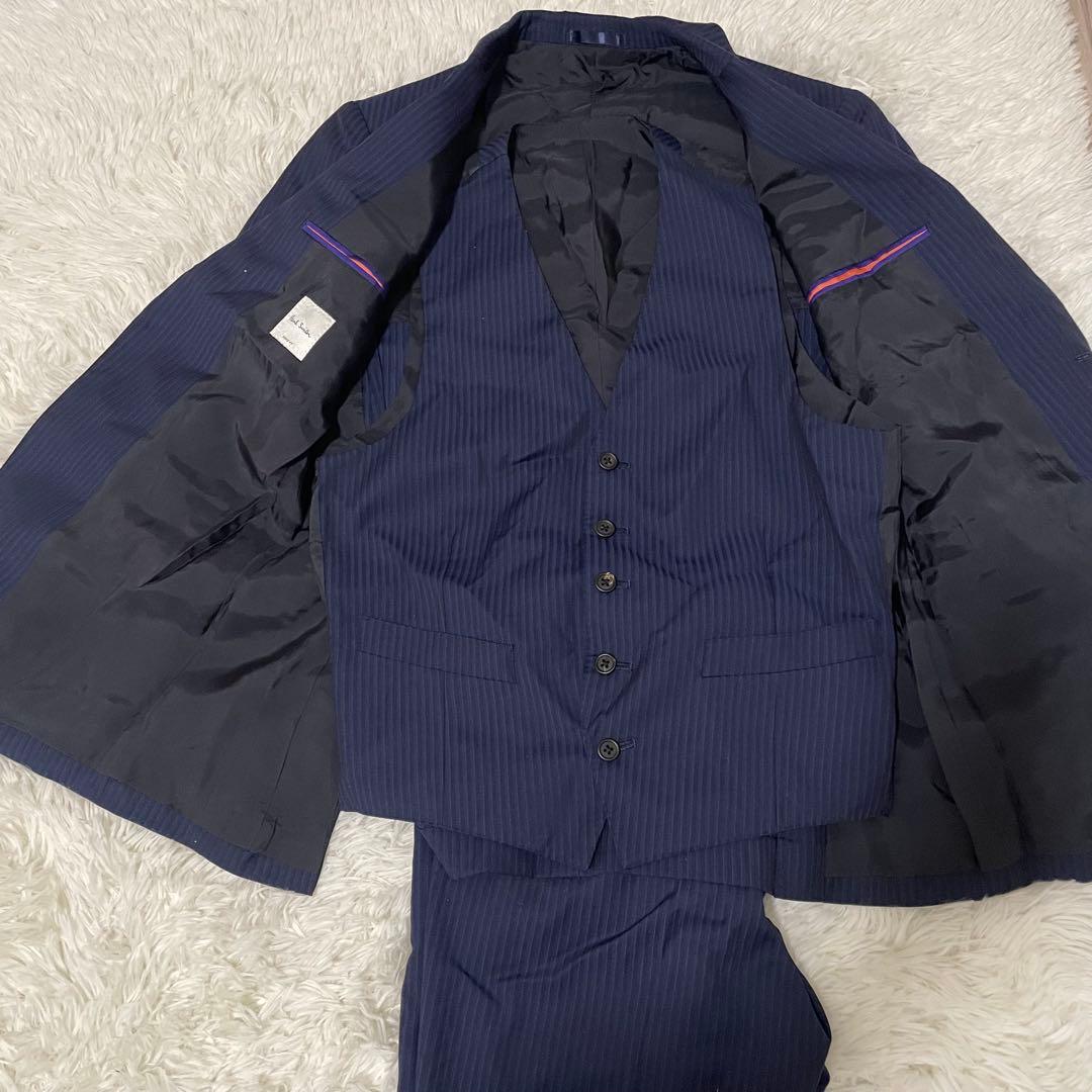 ポールスミス Paul smith スリーピース スーツ ブルー ストライプ
