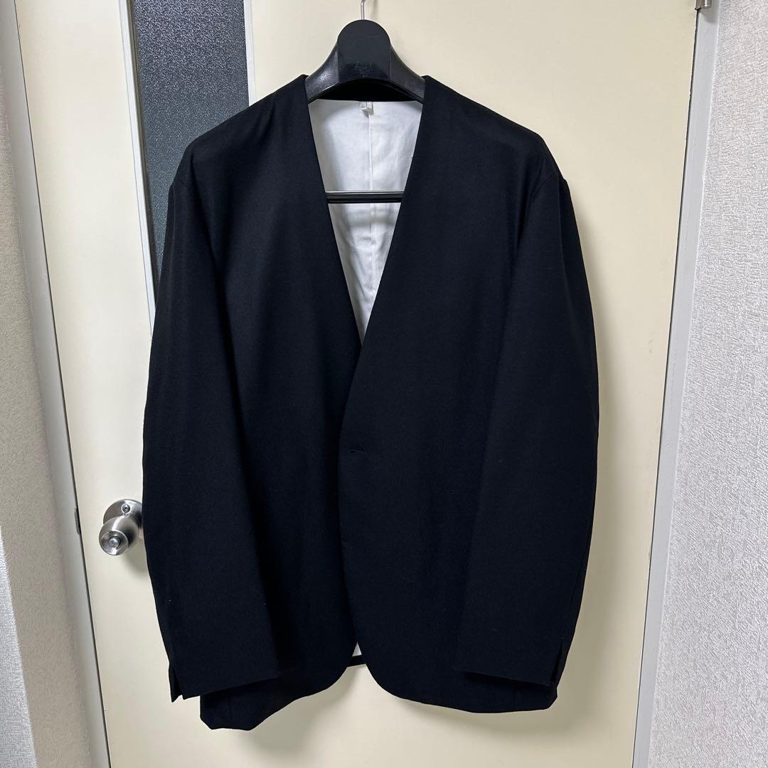 MBハイエンド尾州ウール クラシックノーカラージャケット Mサイズ 黒 新品