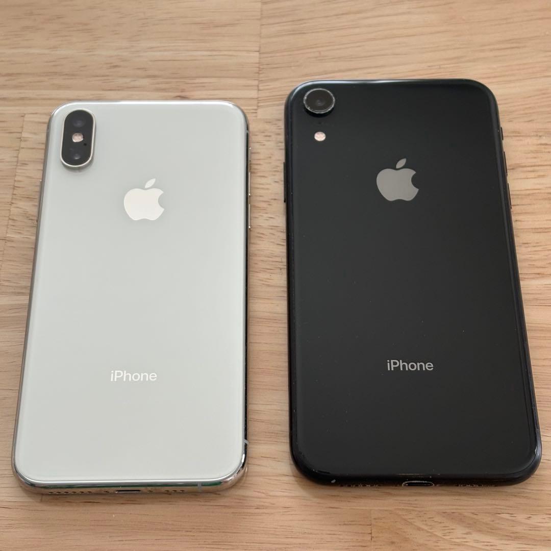 iPhone 本体 XS シルバー XR ブラック 64GB 2台セット