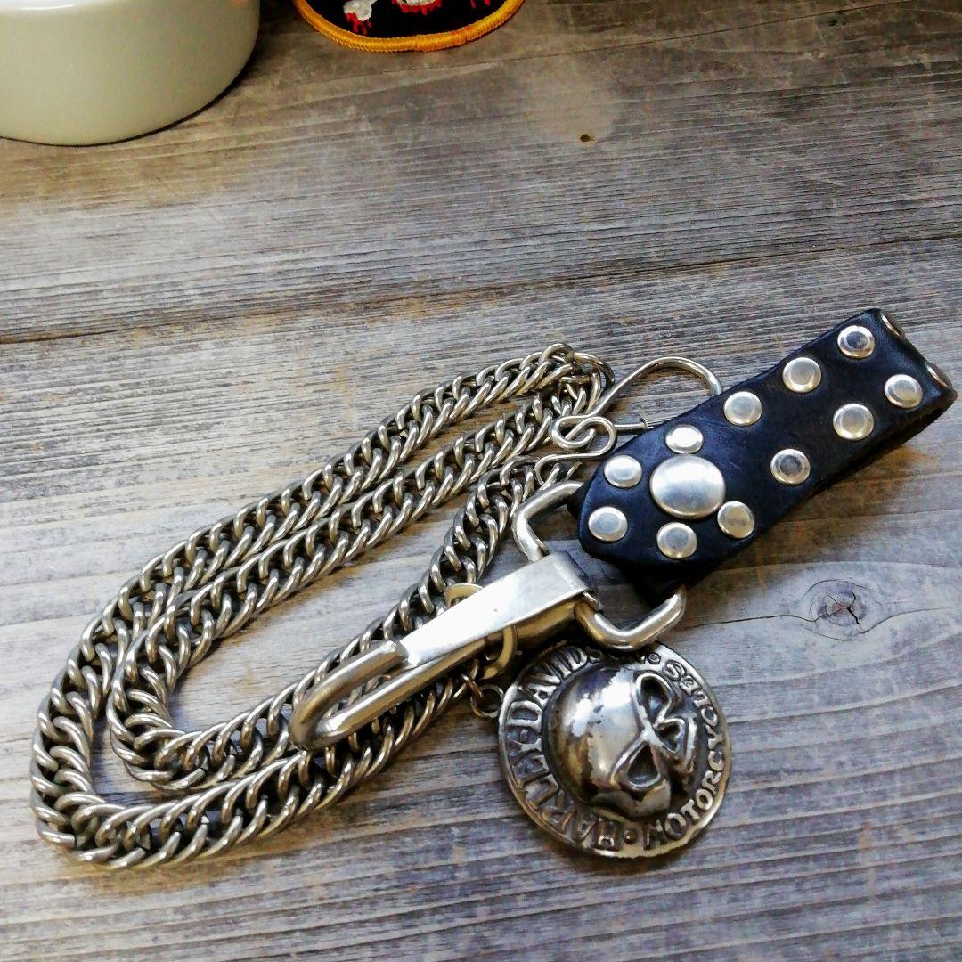 ビンテージ　ハーレー　ウォレットチェーン　財布　スタッズ　アメリカ製