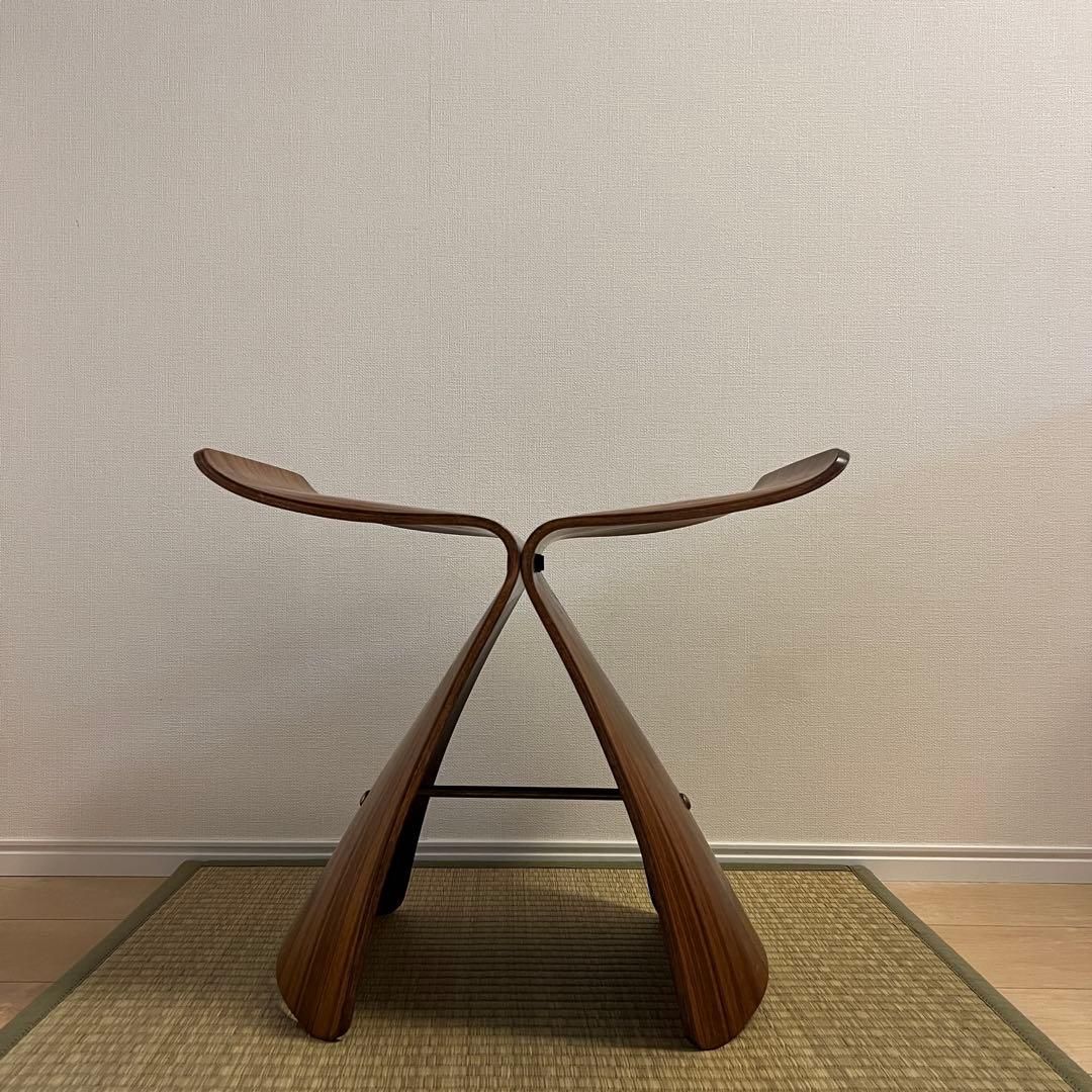 バタフライスツール　ビンテージ　手書き番号　柳宗理　天童木工　ヴィンテージ