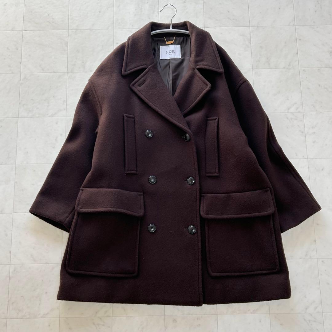 SLOBE IENA メルトンビックPコート ウール ブラウン 2022AW