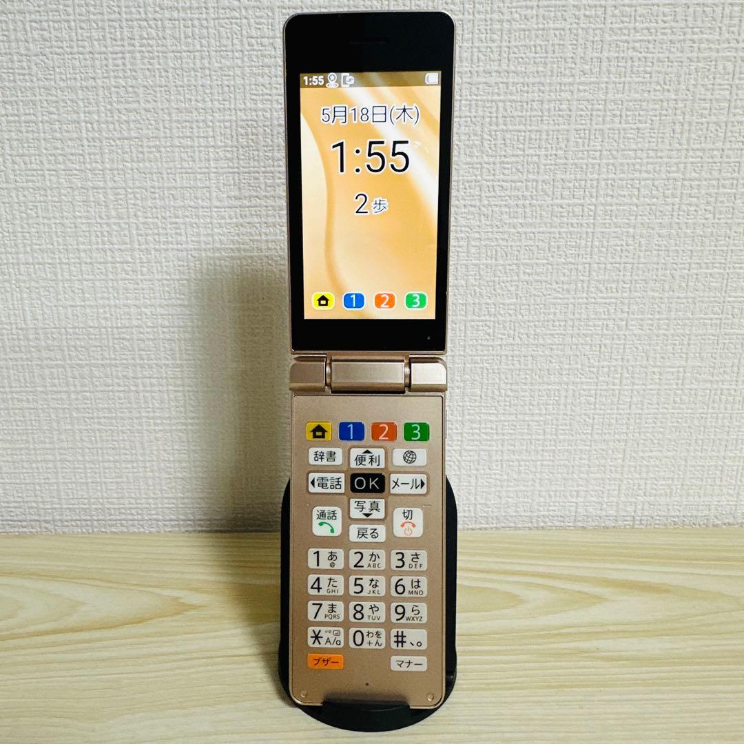 【美品】かんたん携帯11 A207SH ゴールド SIMロック解除済