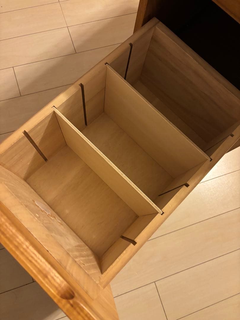 無印良品 木製 デスクキャビネット タモ材 廃盤商品 2段引き出し付き